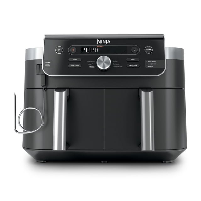 Ninja Foodi Air Fryer 10-Qt, 2 DualZone Baskets, 4-in-1, Smart Finish, Cook 2 Foods at Once, DZ950