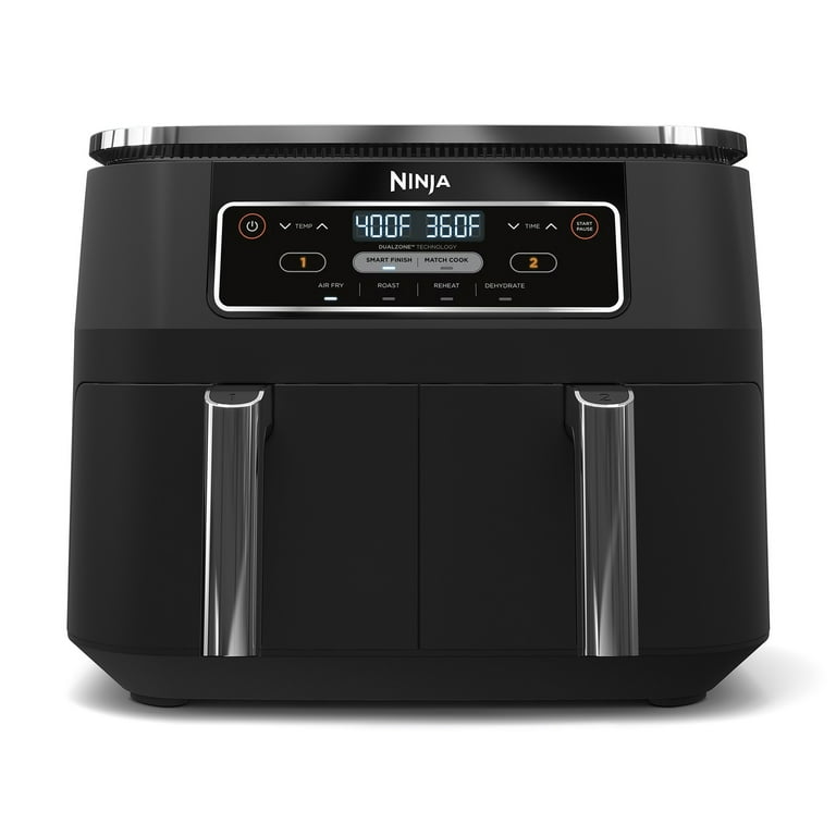 Ninja Foodi XL 4 in 1 Dual Air Fryer with DualZone Tech 8 qt Double Basket Black DZ100 Walmart