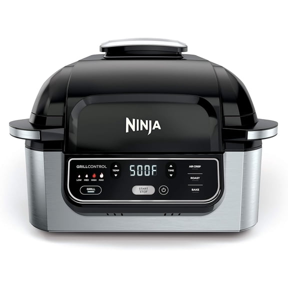 Ninja Foodi AG300 Electric Contact Grill with 4-Qt Air Fryer, Metal Housing, 1 Count, 1800 Watts