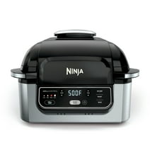Ninja Foodi 4-in-1 Indoor Grill with 4-qt Air Fryer, Roast, Bake, and Cyclonic Grilling Technology, Black/Stainless AG300