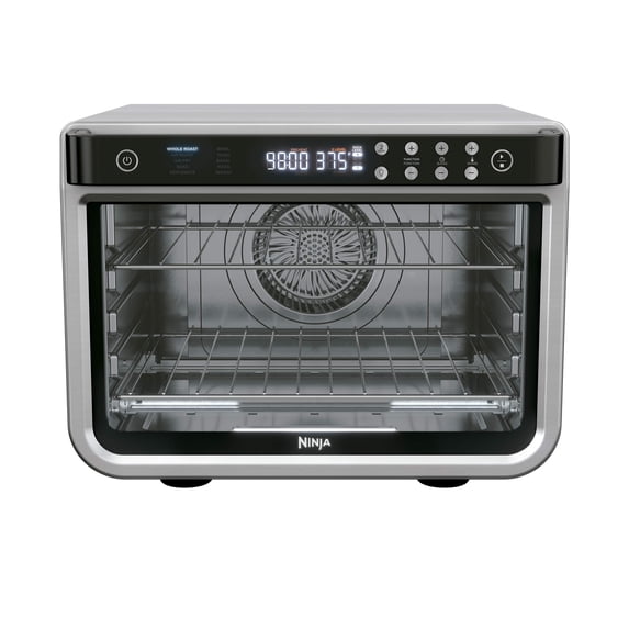 Ninja Foodi 8-in-1 XL Pro Air Countertop Oven, 2 Level Cooking, Air Fryer, Bake, Roast, Toast, with True Surround Convection Technology, DT200 Stainless Steel
