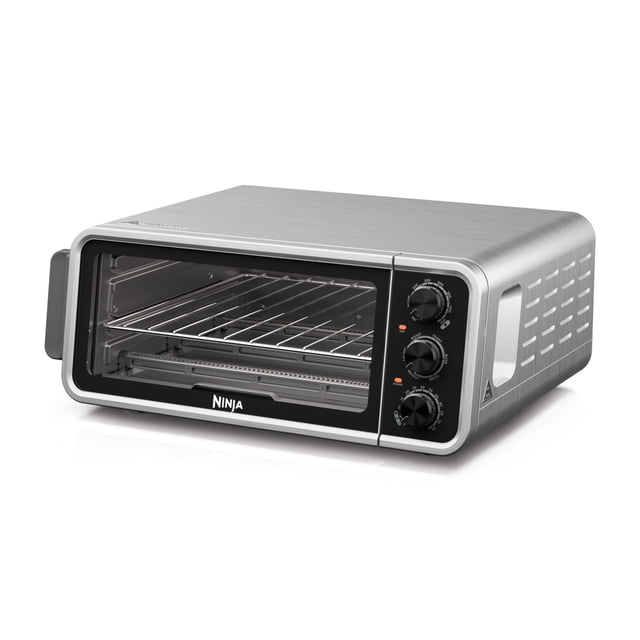 Ninja Flip Toaster Oven & Air Fryer, 6-in-1, Flip Up & Away for Storage, Roast, Toast, Bake & More, SP050 Silver