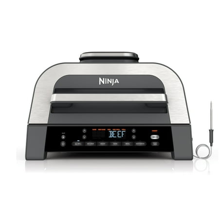 Ninja - Foodi Smart XL 6-in-1 Countertop Indoor Grill with Smart Cook System, 4-quart Air Fryer - Dark Grey/Stainless