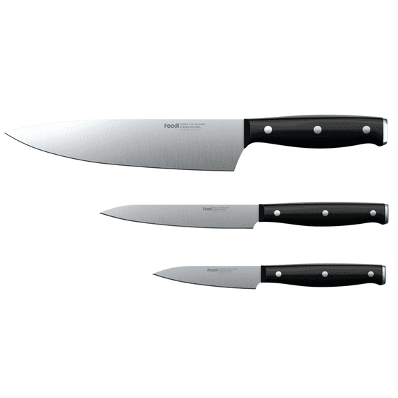 Ninja Foodi Never Dull Essential 3-Piece Set with Chef, Utility & Paring Knives, Stainless Steel K12003