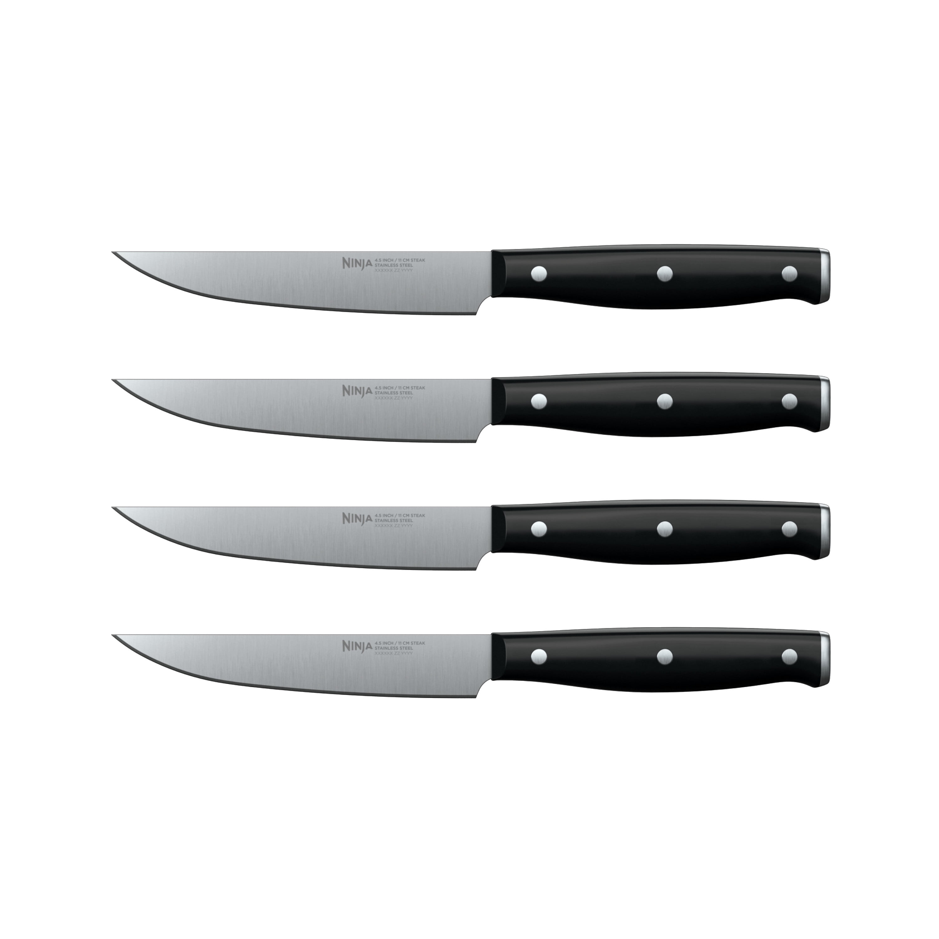 Ninja Foodi Never Dull Essential 4Piece Steel Steak Knife Set, K12004