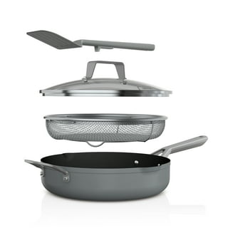 Ninja Foodi Cookware Skillet Stainless-Steel 10.25, 12: Fry Pan Set,  Silver (C62200)