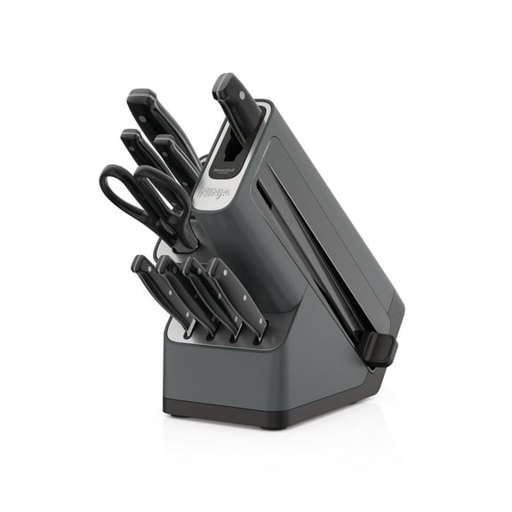 Ninja Foodi NeverDull 10-Piece Stainless Steel Essential Knife System with Sharpener, K12010 Black/Gray