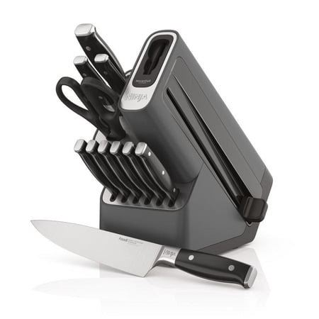 Ninja Foodi NeverDull Premium Knife System, 12 Piece Knife Block Set with Built-in Sharpener, Stainless Steel Knives, Black