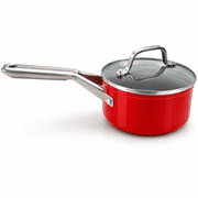 Ninja Foodi NeverStick 1.5 Qt Sauce Pan with Lid, Premium Nonstick, Induction Compatible, Dishwasher Safe, Red