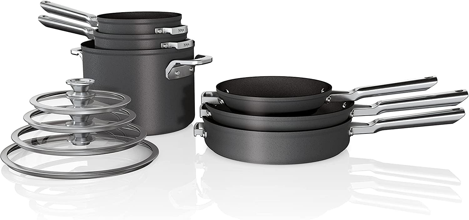 Ninja Foodi NeverStick Premium Anti-Scratch Nest System 5-Qt. Sauté Pan with Glass Lid