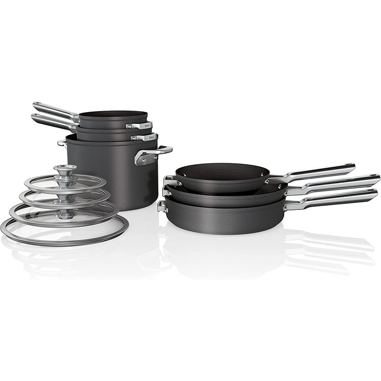 NINJA Foodi Neverstick 3-Piece Premium Aluminum Anti-Scratch Nest System  Fry Pan Cookware Set C53000 - The Home Depot