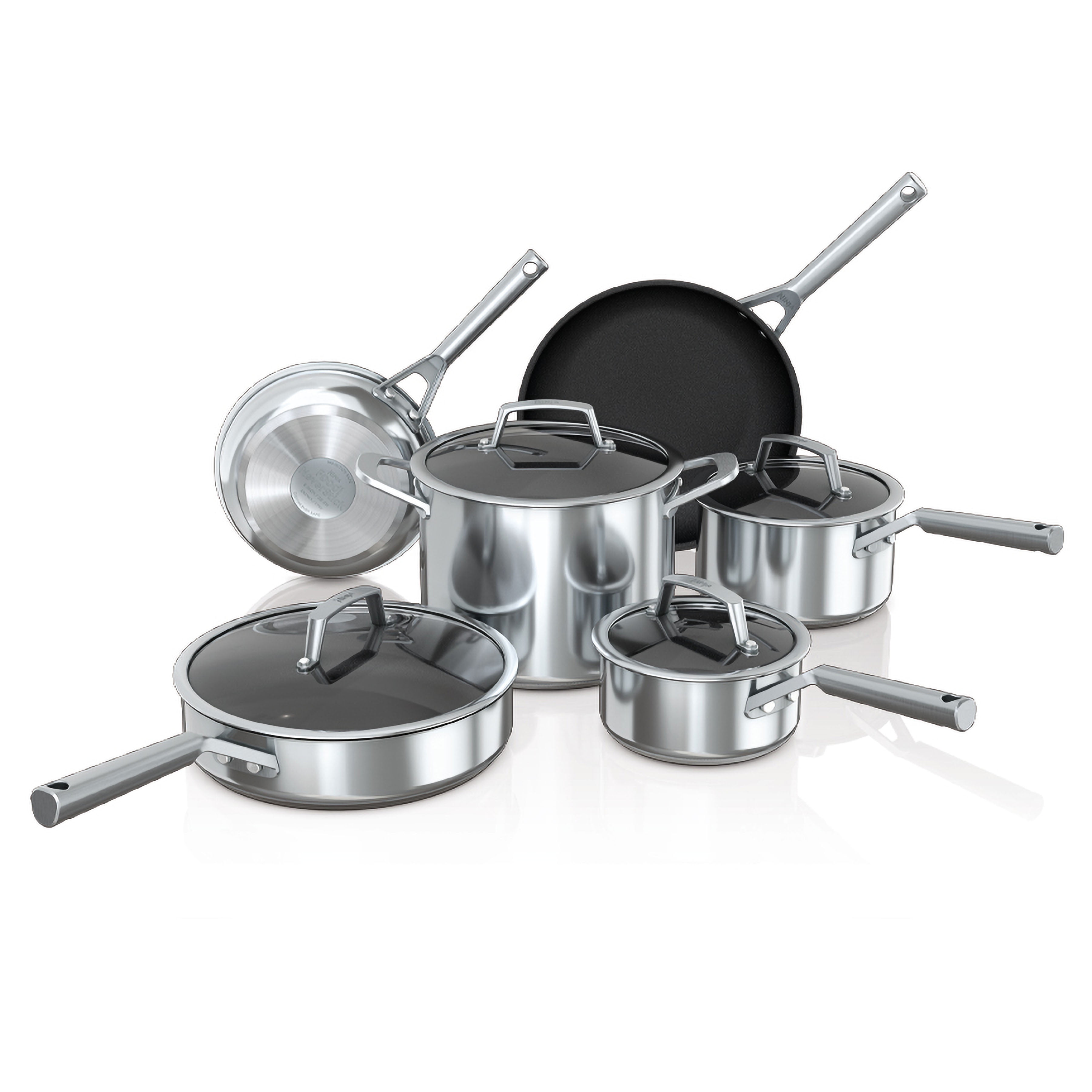 NINJA Foodi NeverStick 12-Piece Stainless Steel Nonstick Cookware