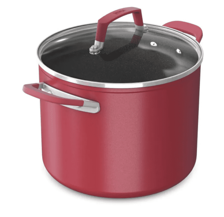 Ninja Foodi NeverStick Vivid 6.5 qt Stock Pot with Glass Lid Crimson Red- C29500