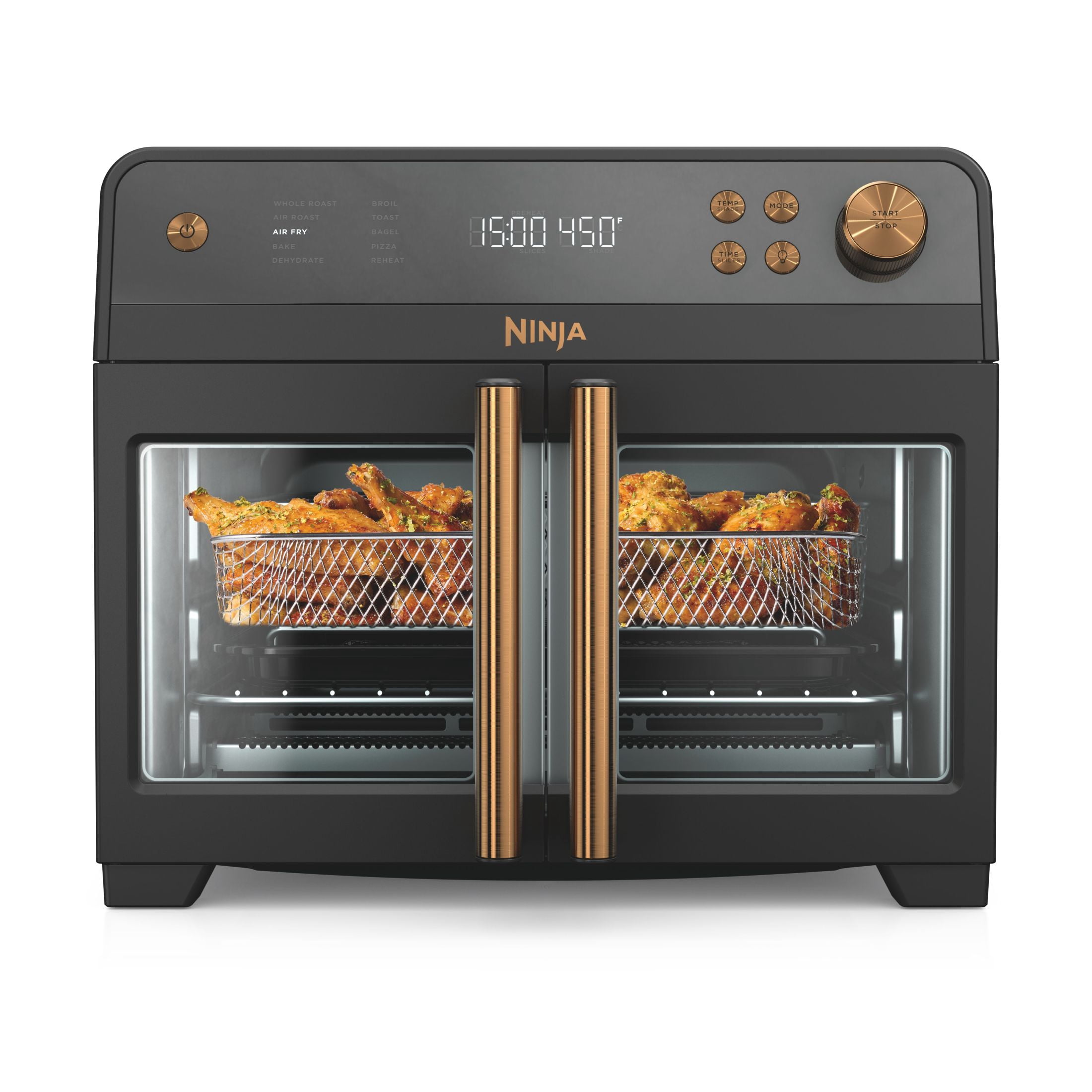 Ninja French Door 10-in-1 Countertop Oven, with Smart Surroundair Technology and Air Fry Function, Dishwasher Safe, 7 Pieces, FO101 Black