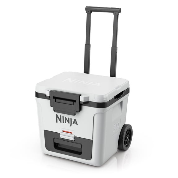 Ninja FrostVault 30-Qt Wheeled Cooler with Cold Dry Zone, Integrated Fridge-Temp Dry Storage Drawer, Premium Heavy-Duty Insulated Cooler, Keeps Ice for Days, FB230WH Cloud White