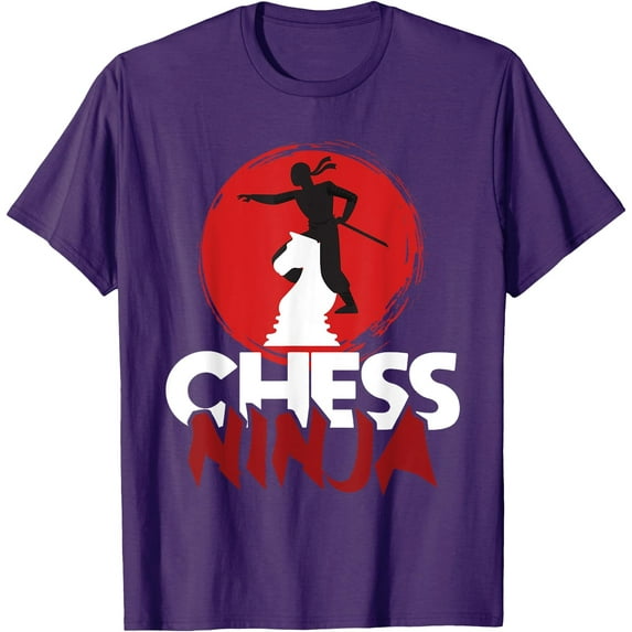 Ninja Funny Chess Player Mind Sport Lover Softstyle Unisex T-Shirt Men Women Kids,Purple Color,Size YM
