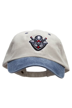 Ninja Gamer Embroidered Pigment Dyed Wash Cap - Beige Navy OSFM