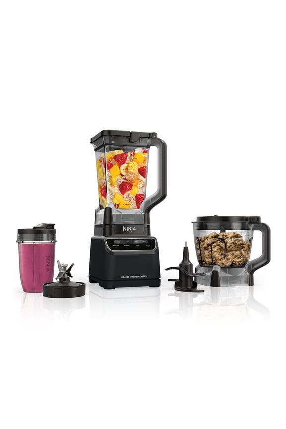 Grand Kitchen System 72-Oz Blender, 4 Presets, Smoothie, Chop, Dough, 3 Speeds, 1200W, KS500WMBK Black