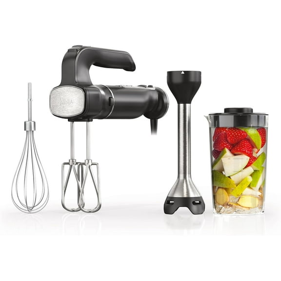 Ninja Hand Mixer Blender Foodi Power Mixer System - 750W, 5 Speeds, Dishwasher Safe - Black
