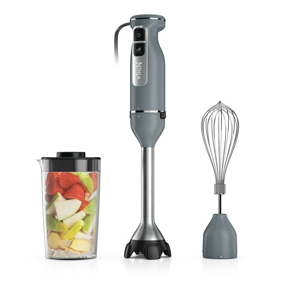 Ninja Immersion Blender and Whisk, Hand Stick Blender, 3 Speeds, with SplatterShield and PanProtect, 3-Cup Blending Vessel, Dishwasher Safe, Gray, CI200