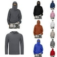 thumbnail image 1 of Ninja Hoodie for Kids Casual Solid Streetwear Loose Hooded Sweashirts Fall Winter Comfortable Pullover Girls Boys Balaclava Hoodie Dark Gray 15-16 Y, 1 of 10