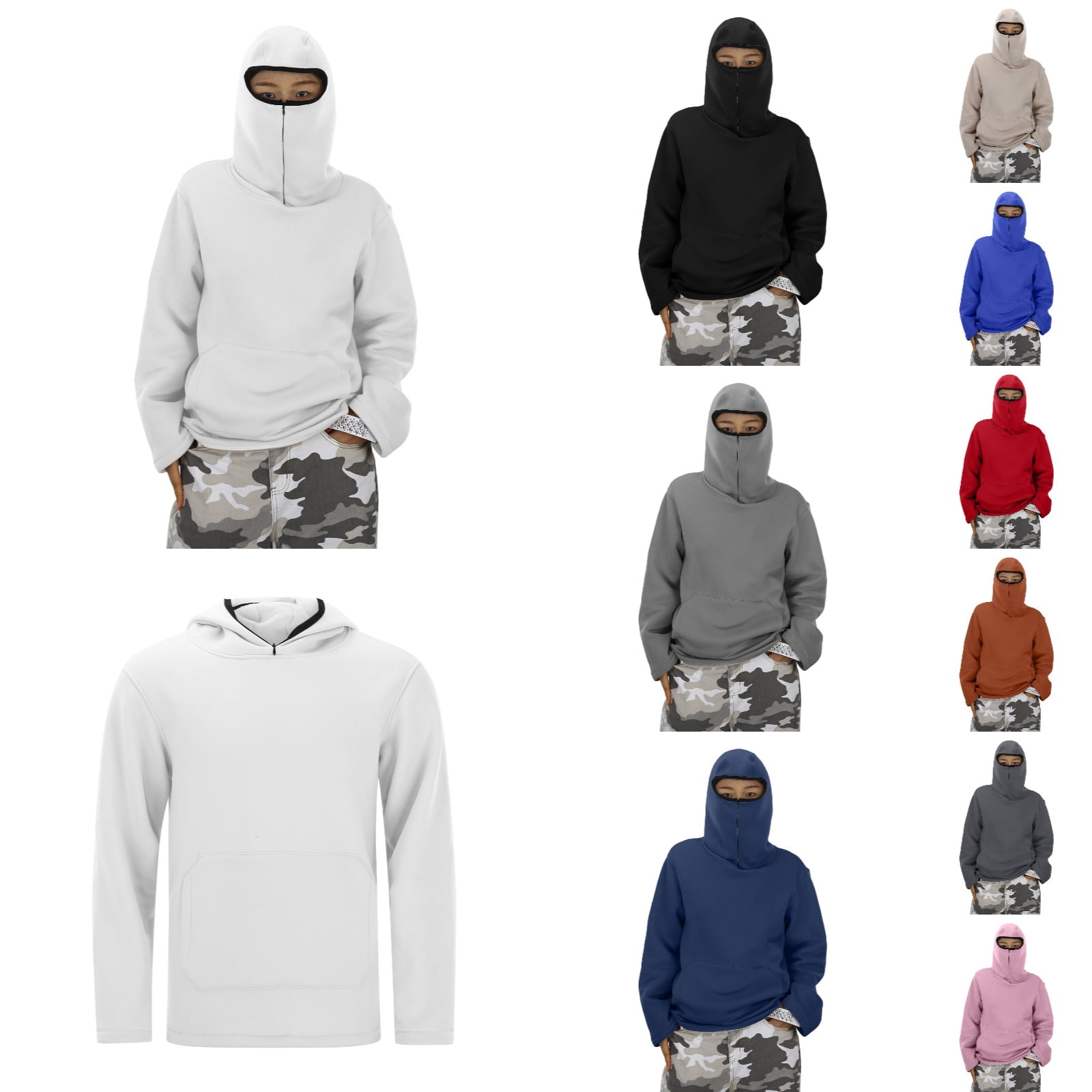 Ninja Hoodie for Kids Casual Solid Streetwear Loose Hooded