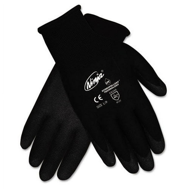 Ninja HPT PVC Coated Nylon Gloves, Large, Black, 12/Pack Ninja HPT PVC Coated Nylon Gloves, Large, Black, 12/Pack