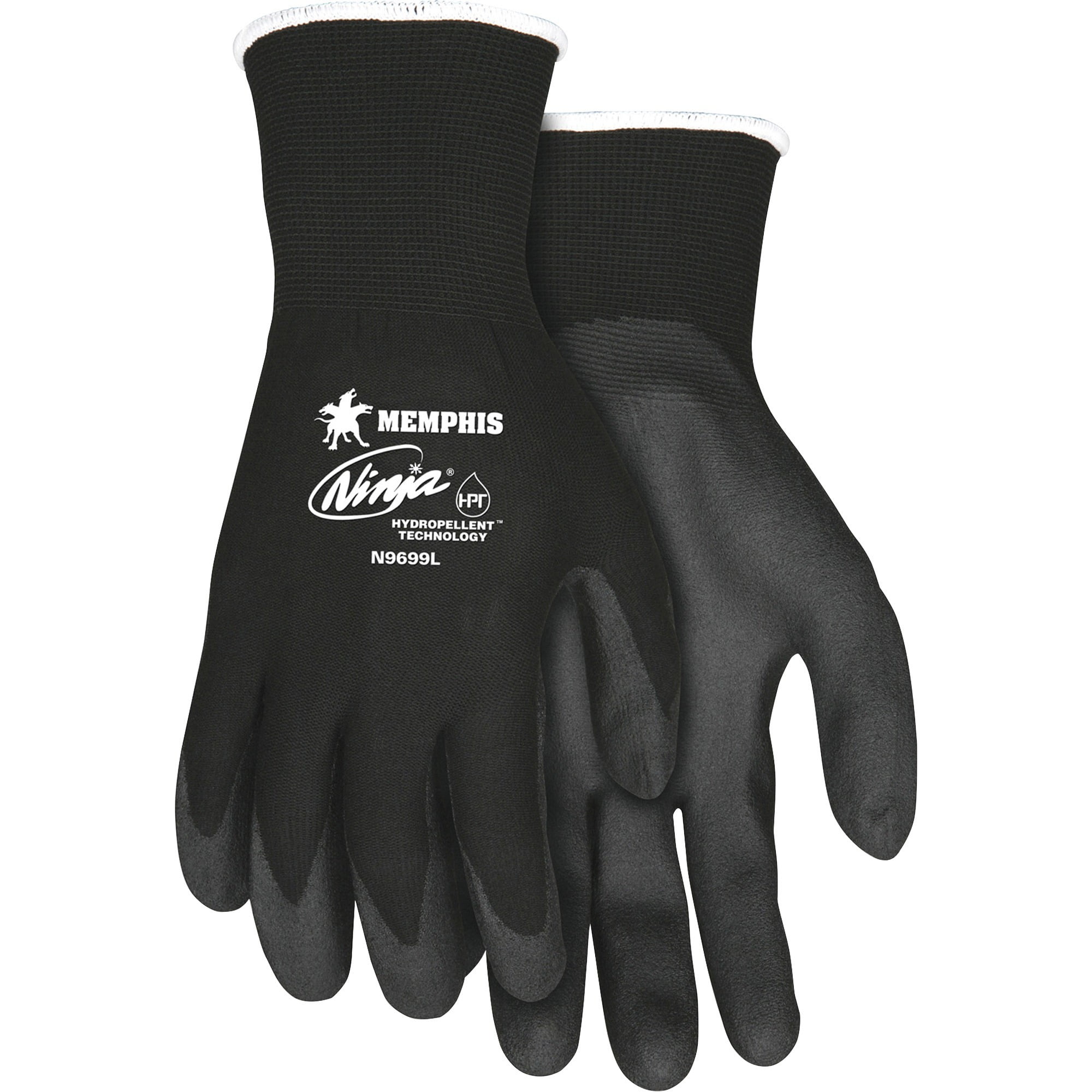 Ninja HPT PVC coated Nylon Gloves, Large, Black, Pair Ninja HPT PVC coated Nylon Gloves, Large, Black, Pair