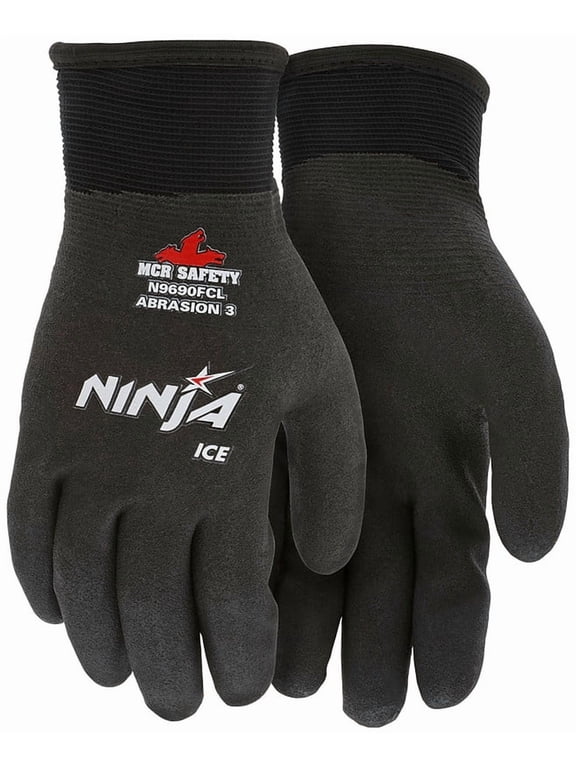 Ninja Ice N9690FCL Insulated Work Gloves, 15-Gauge Nylon Shell, Acrylic Terry Liner, Full HPT Coating, Wet/Dry Grip, Size L