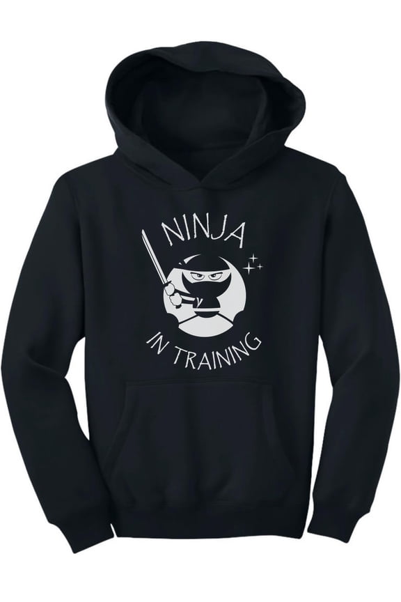 Ninja In Training - Cool Children Clothing - Funny Kids Hoodie Small Black