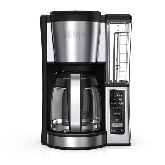 Ninja Coffee Maker, 12-Cup Coffee Brewer with Permanent Filter, 2 Brew Styles Classic & Rich, Adjustable Warming Plate, CE251 Black/Stainless Steel