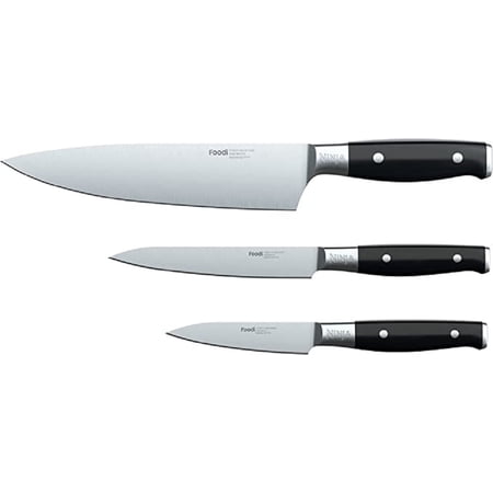 Ninja K32003 Foodi NeverDull System Premium 3-Piece Chef - Utility & Paring Knife Set - Stainless Steel, Black