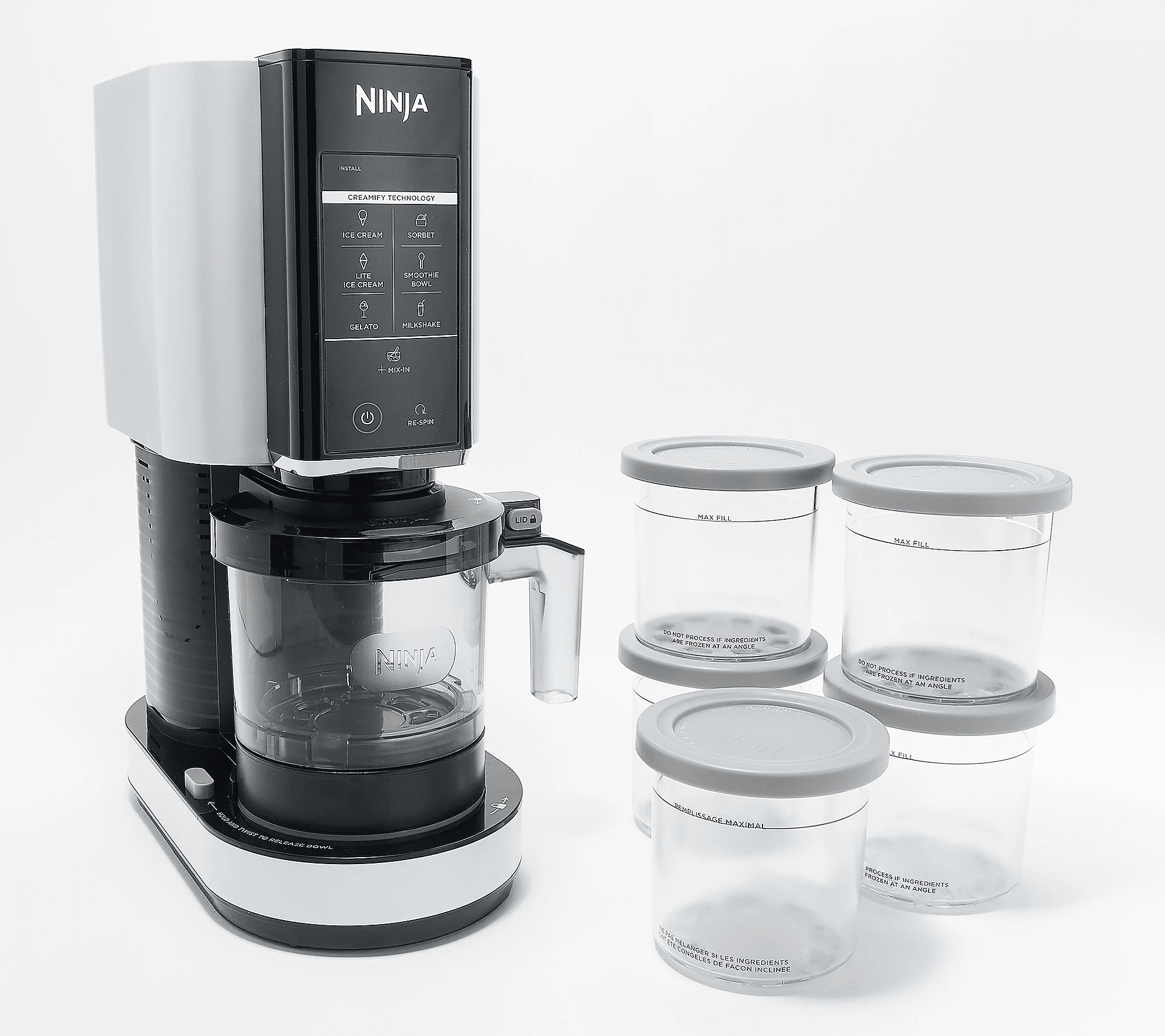 Open Box Ninja K55255 CREAMi 7-in-1 Frozen Treat Maker w/ Extra Pints