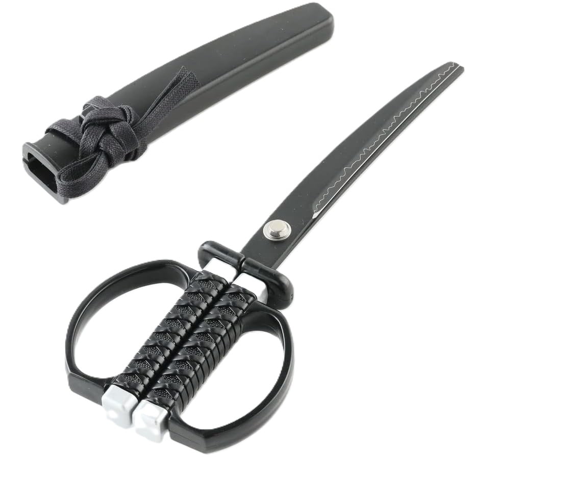 Ninja  Katana Sword Black Scissors with Display Stand