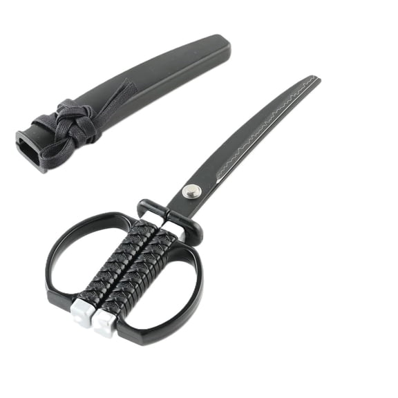 Ninja Katana Sword Black Scissors with Display Stand