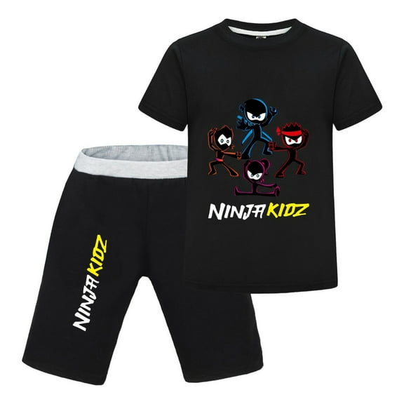 Ninja Kidz 2-Piece Outfit Clothing Set for Boys – T-Shirt and Matching Shorts for Summer Wear