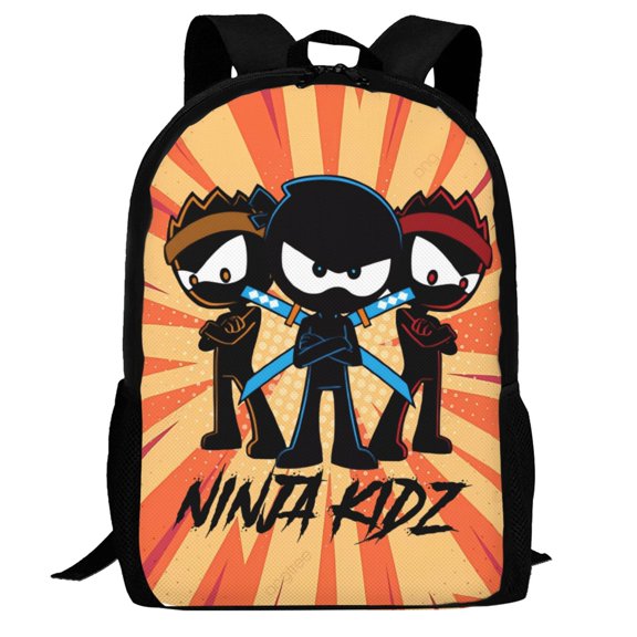 Ninja Kidz Backpack,3d Print Laptop Backpack Lightweight Casual Daypack Bookbag Multi-Function Travel Backpack 16.5 In