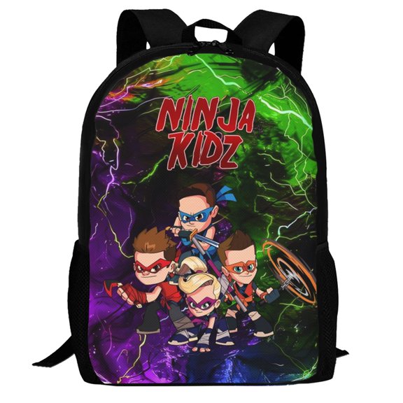 Ninja Kidz Backpack,3d Print Laptop Backpack Lightweight Casual Daypack Bookbag Multi-Function Travel Backpack 16.5 In