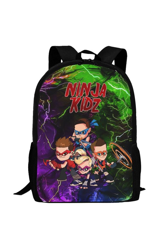 Ninja Kidz Backpack,3d Print Laptop Backpack Lightweight Casual Daypack Bookbag Multi-Function Travel Backpack 16.5 In