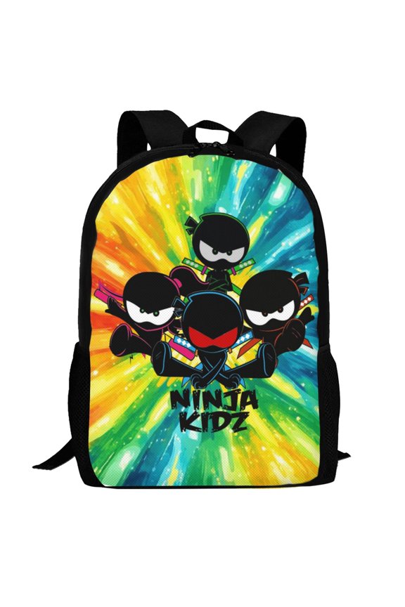 Ninja Kidz Backpack,3d Print Laptop Backpack Lightweight Casual Daypack Bookbag Multi-Function Travel Backpack 16.5 In