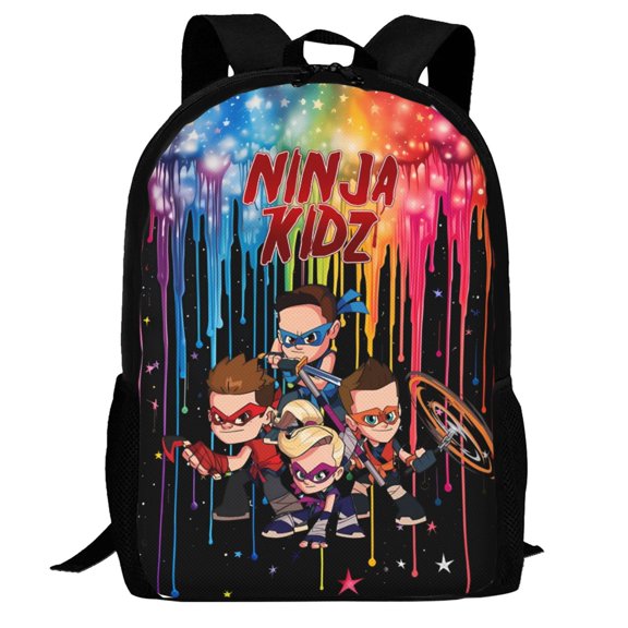 Ninja Kidz Backpack,3d Print Laptop Backpack Lightweight Casual Daypack Bookbag Multi-Function Travel Backpack 16.5 In
