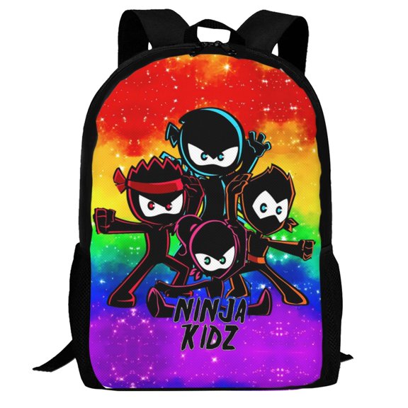 Ninja Kidz Backpack,3d Print Laptop Backpack Lightweight Casual Daypack Bookbag Multi-Function Travel Backpack 16.5 In