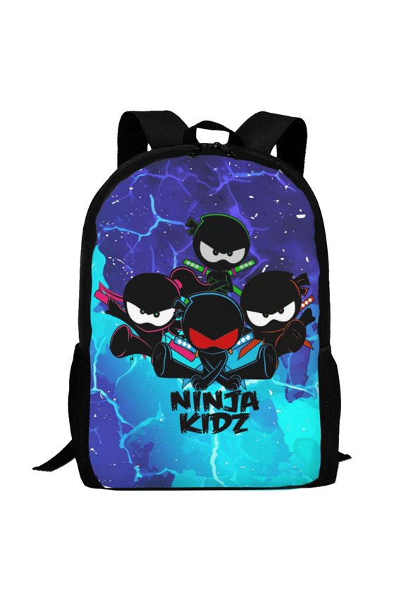 Ninja Kidz Backpack,3d Print Laptop Backpack Lightweight Casual Daypack Bookbag Multi-Function Travel Backpack 16.5 In