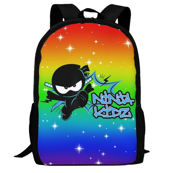 Ninja Kidz Backpack,3d Print Laptop Backpack Lightweight Casual Daypack Bookbag Multi-Function Travel Backpack 16.5 In