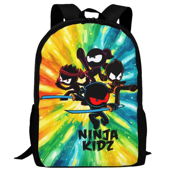 Ninja Kidz Backpack,3d Print Laptop Backpack Lightweight Casual Daypack Bookbag Multi-Function Travel Backpack 16.5 In