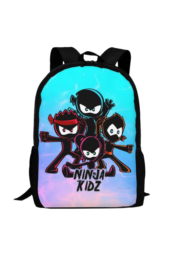 Ninja Kidz Backpack,3d Print Laptop Backpack Lightweight Casual Daypack Bookbag Multi-Function Travel Backpack 16.5 In