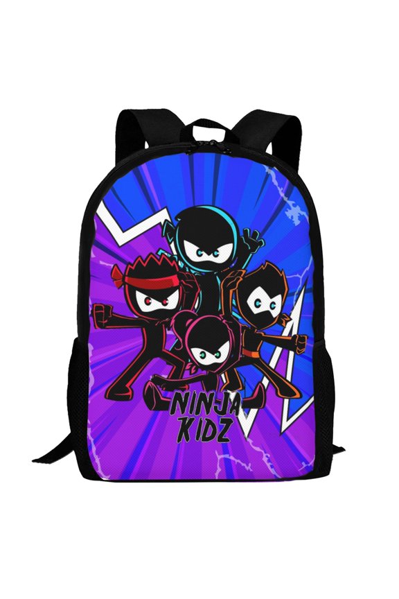 Ninja Kidz Backpack,3d Print Laptop Backpack Lightweight Casual Daypack Bookbag Multi-Function Travel Backpack 16.5 In