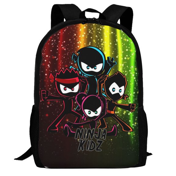 Ninja Kidz Backpack,3d Print Laptop Backpack Lightweight Casual Daypack Bookbag Multi-Function Travel Backpack 16.5 In