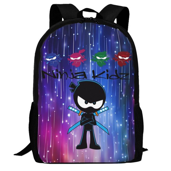 Ninja Kidz Backpack,3d Print Laptop Backpack Lightweight Casual Daypack Bookbag Multi-Function Travel Backpack 16.5 In