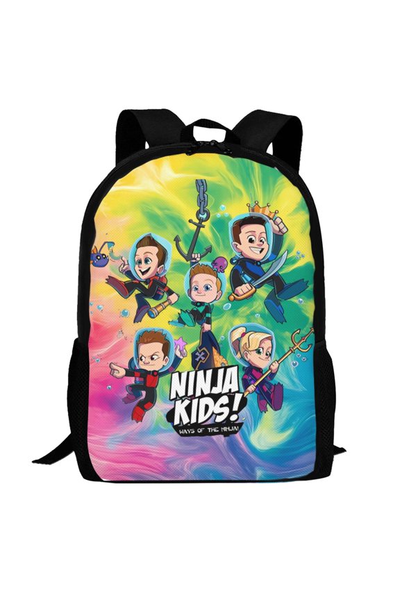 Ninja Kidz Backpack,3d Print Laptop Backpack Lightweight Casual Daypack Bookbag Multi-Function Travel Backpack 16.5 In